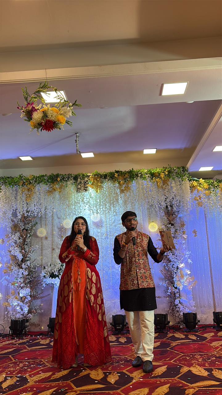 Live event presentation space with decor and stage lights